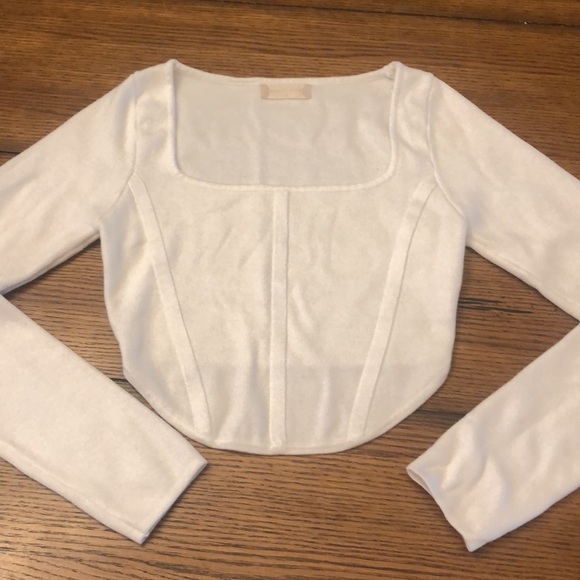 Altar’d State square neck crop top white Long sleeve Junior Size XS TEEN - Picture 4 of 10